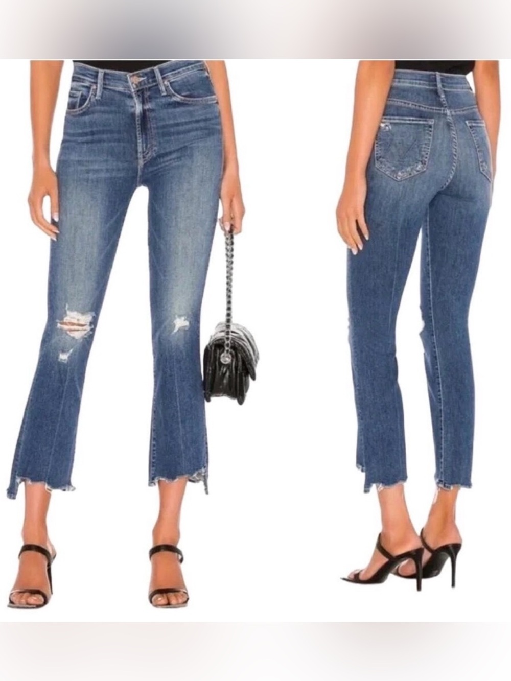 Mother The Insider Crop Step Chew Wash Dancing On Coals 25 distressed raw hem